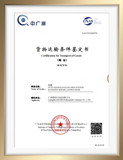 Hodm transport of goods certificate