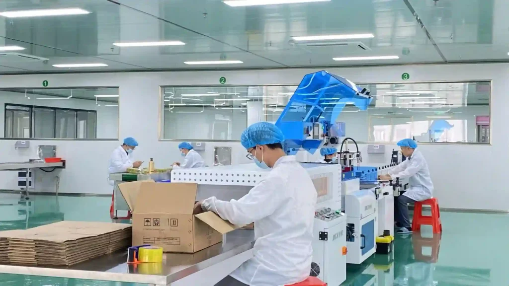 Full-automatic shrink wrap packaging process for product protection and professional presentation.