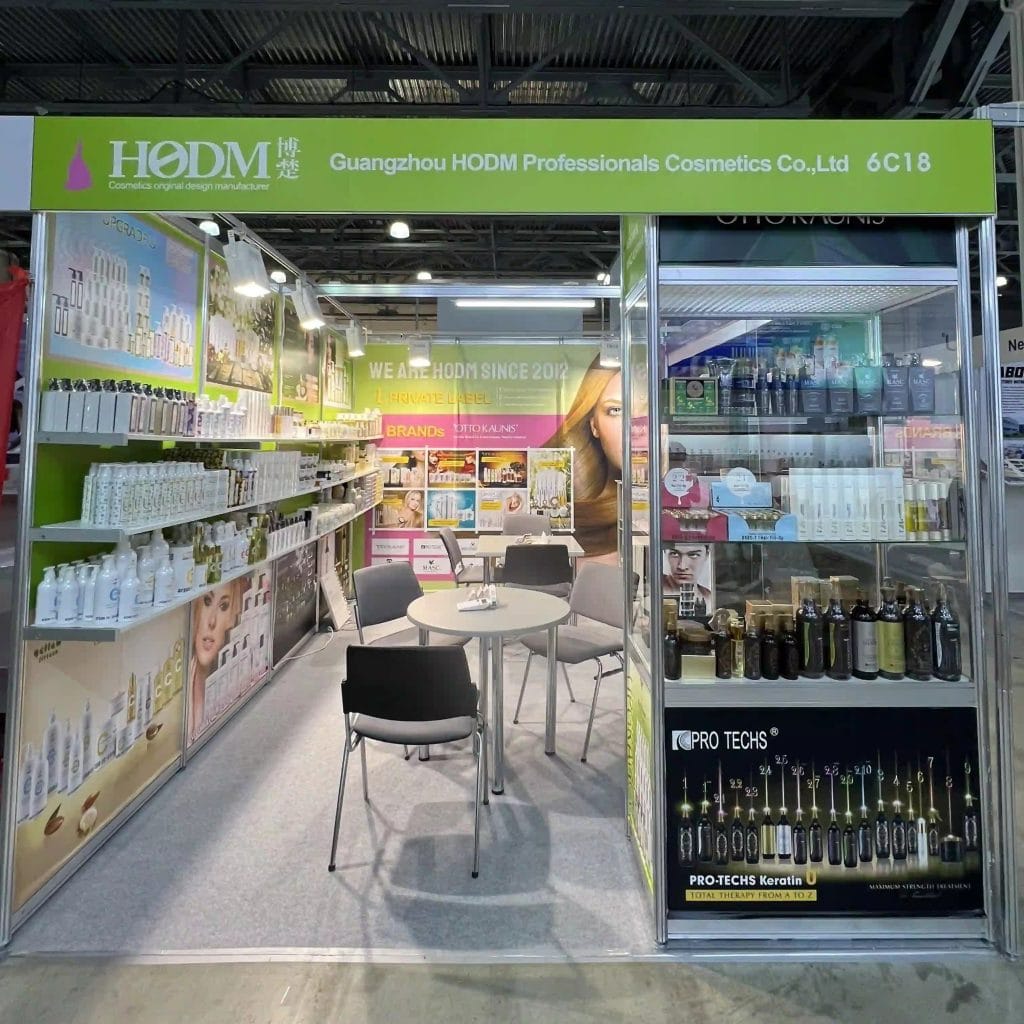 PRO-TECHS keratin treatment booth at beauty exhibition 2024 Russia