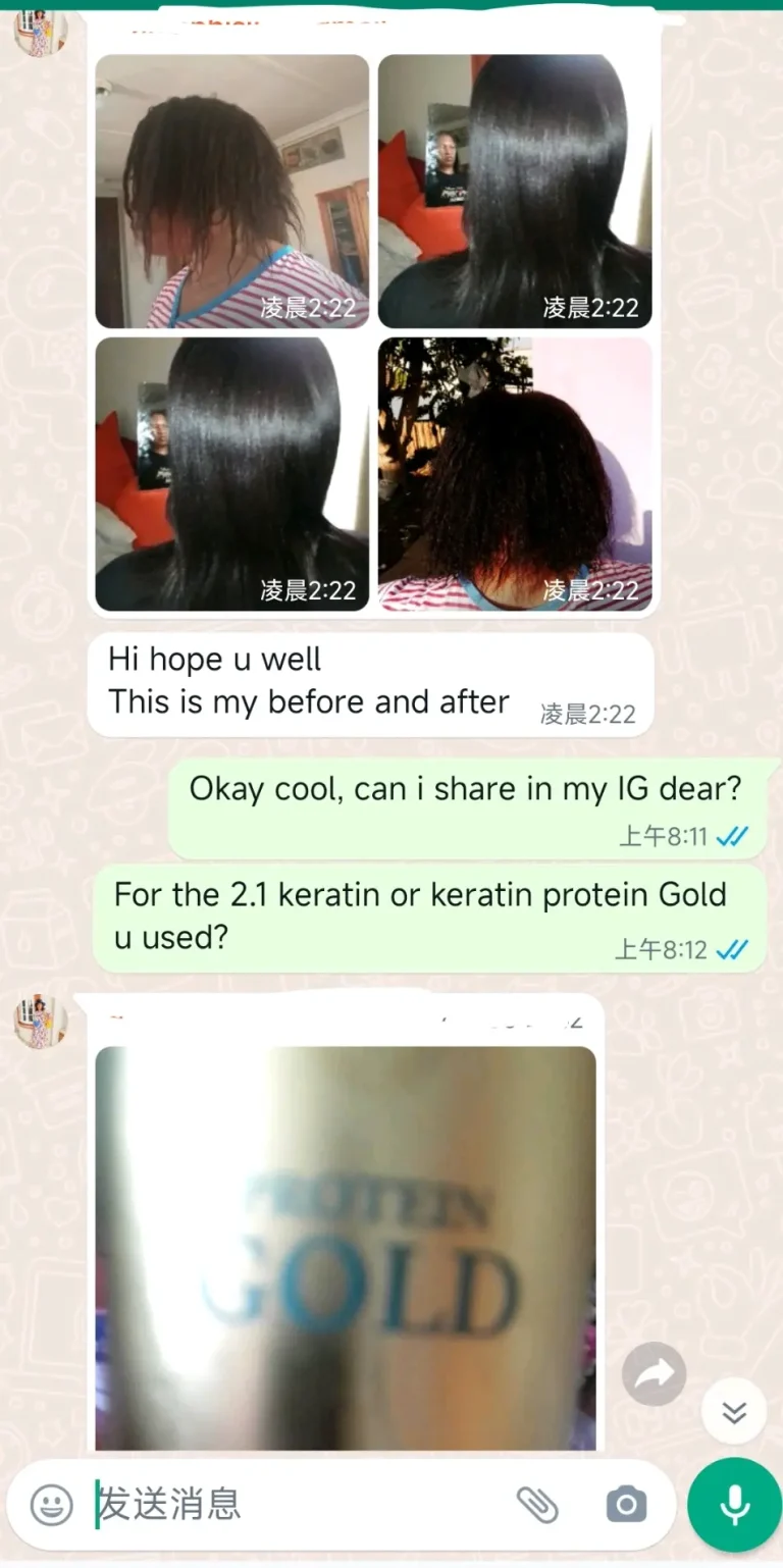 Collage of four photos showing before and after hair treatments: straightened, sleek black hair from multiple angles, and a textured, shorter style fading to wavy hair.