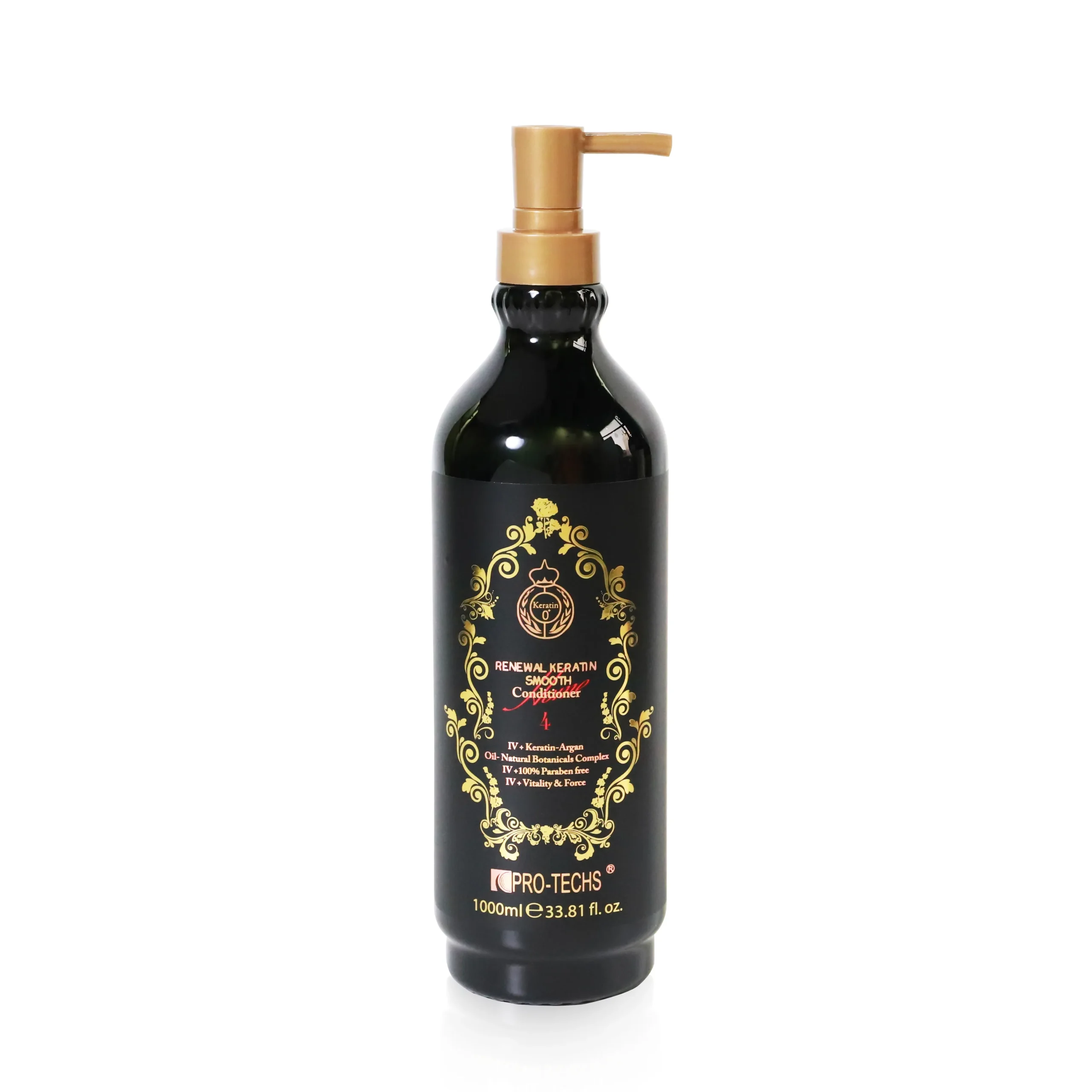 PRO-TECHS Renewal Keratin Smooth Conditioner No.4, 1000 ml capacity.