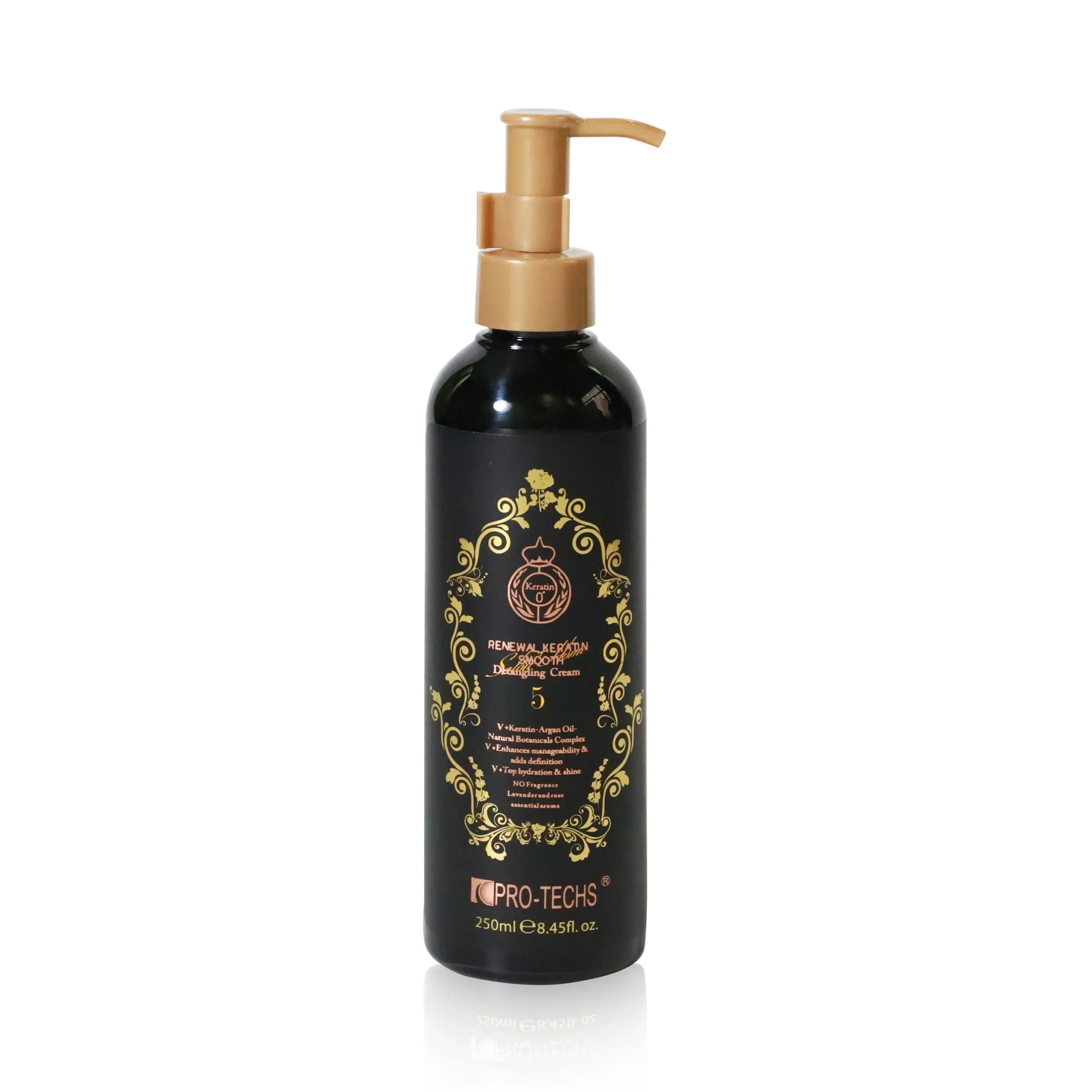 PRO-TECHS Renewal Keratin Smooth Detangling Cream No.5, 250 ml capacity.
