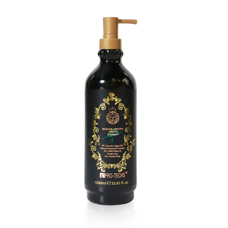 PRO-TECHS Renewal Keratin Smooth Shampoo No.3, 1000 ml capacity.