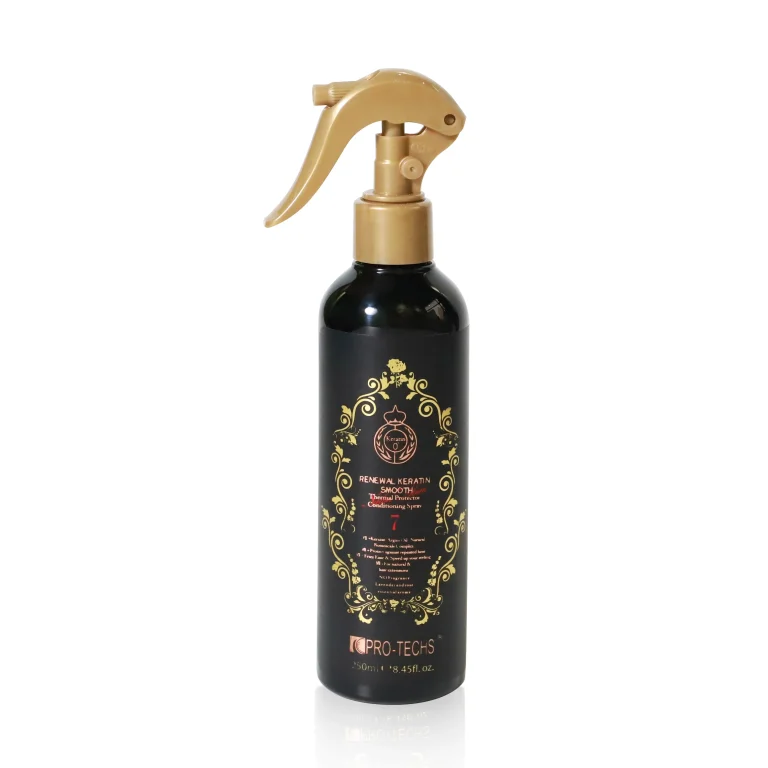 PRO-TECHS Renewal Keratin Smooth Thermal Protector Conditioning Spray No.7, 250 ml capacity.