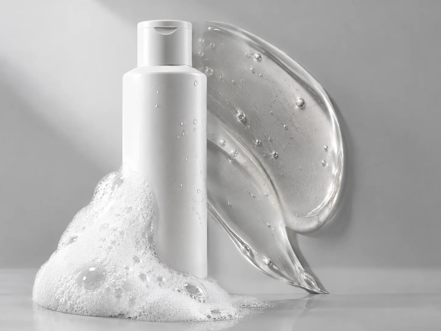 private label shampoo bottle and texture