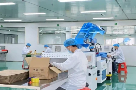 Full-automatic shrink wrap packaging process for product protection and professional presentation.